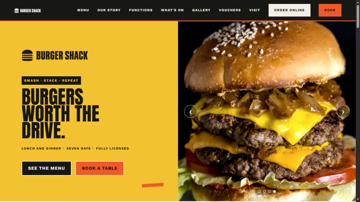 Counter restaurant website design